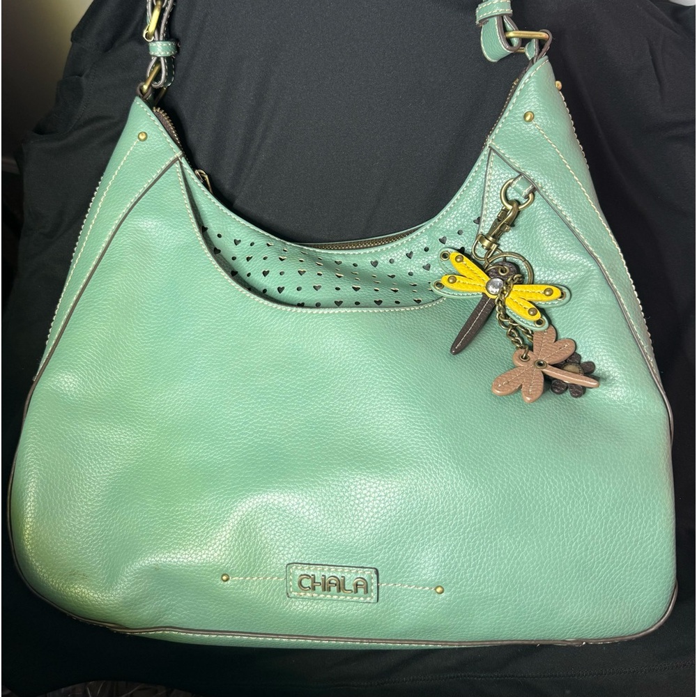 Chala leather handbag dragonfly charm dragonfly💜